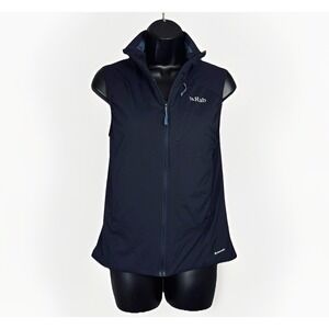 RAB Xenair Vest Insulated Black Women XS Primaloft Pertex QuantumAir Full Zip